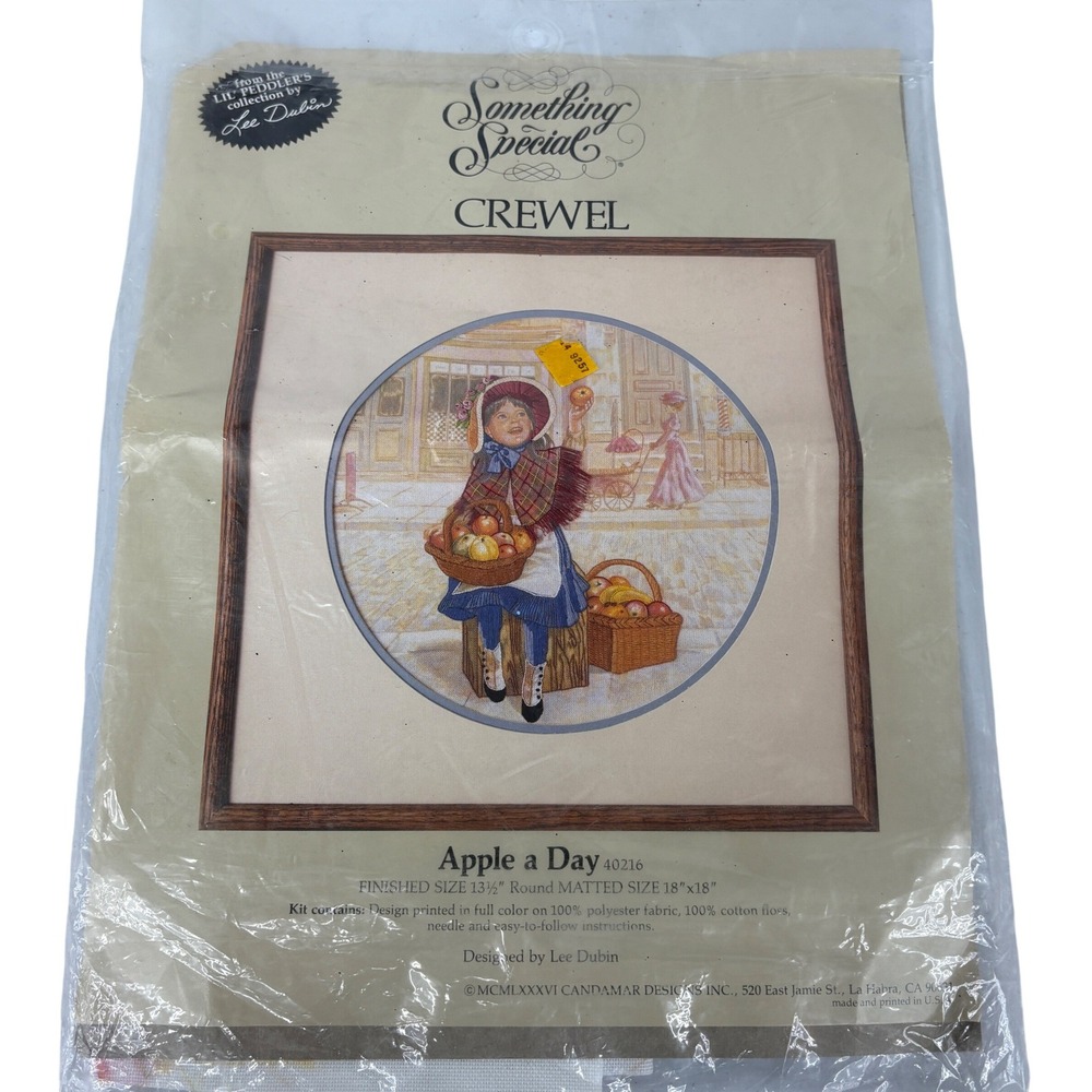 Something Special Crewel Apple a day 40216 Lee Dubin Peddler's Stitch Embroidery